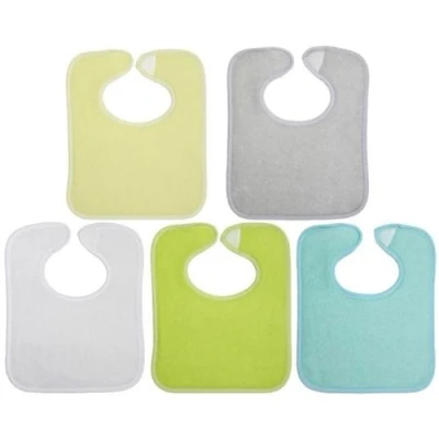 Image de babycalin 5 bavoirs naissance unis a velcro 20 x 25 cm