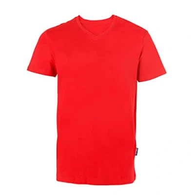 Afbeelding van Herenshirt &#039;Luxury V Neck Tee&#039; met korte mouwen Red 5XL