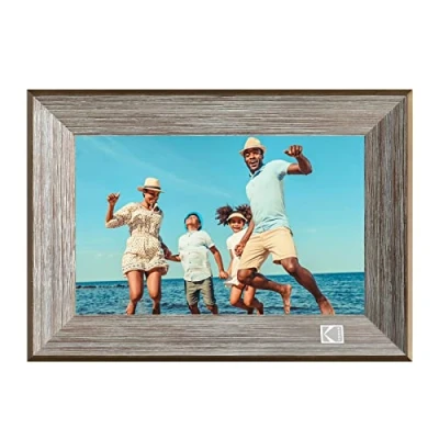 Afbeelding van KODAK 10,1 inch 1013 W digitale houten fotolijst met 32 GB geheugen, HD IPS touchscreen, foto&#039;s delen via app, automatische rotatie