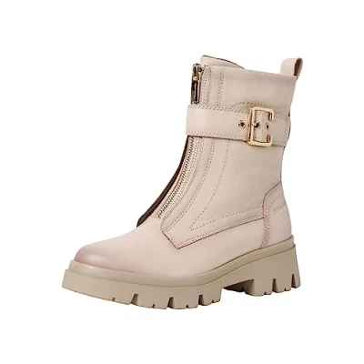 Afbeelding van Tamaris Comfort Cowboy/Bikerlaarsjes, Dames, Maat: 39, Ivory Leer