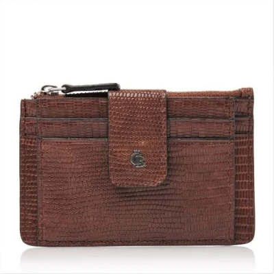 Afbeelding van Castelijn &amp; Beerens Donna Mini Wallet 7 Pasjes RFID cognac Dames portemonnee