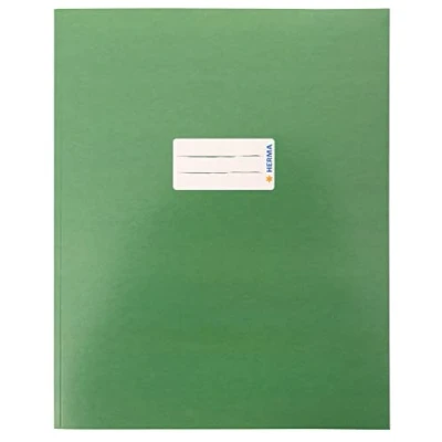 Afbeelding van HERMA 20047 10 stuks notitieboekomslagen met etikettenveld, van robuust en extra sterk papier, groen,