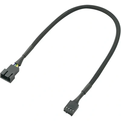 Afbeelding van Verlengkabel PC ventilator [1x ventilatorstekker 4 polig 1x ventilatorbus polig] 0.30 m Zwart Akasa