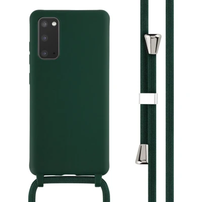 Afbeelding van iMoshion hoesje met koord Geschikt voor Samsung Galaxy S20 FE Siliconen Donkergroen