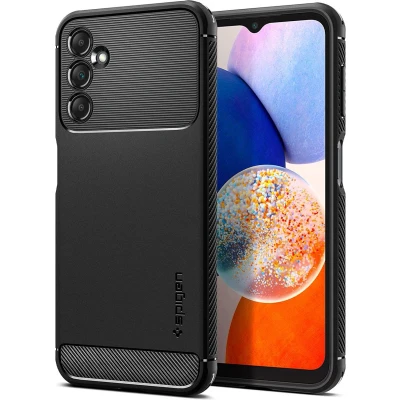 Afbeelding van Spigen Rugged Armor Hoesje Geschikt voor Samsung Galaxy A14 5G Back Cover Zwart