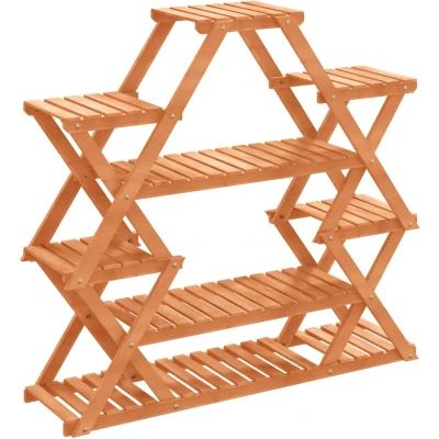 Afbeelding van Plantenstandaard 110x25x105 cm massief vurenhout