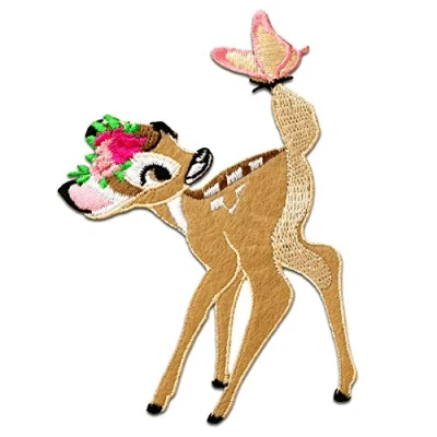 Afbeelding van Patch Bambi Disney dier kinderen bruin 6,5 x 9,5 cm geborduurde patches om op te strijken