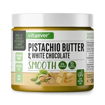 Afbeelding van Pistacheboter met witte chocolade, 300 g, chocolade pistachecrème 69% pistachenoten, pistachepasta, vegetarisch