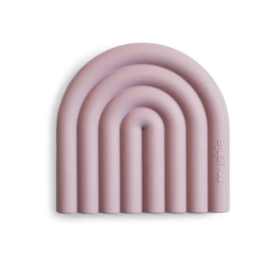 Afbeelding van Mushie bijtspeelgoed regenboog mauve
