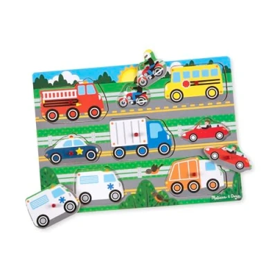 Afbeelding van Melissa &amp; Doug Houten knoppuzzel met huisdieren (8 stukjes)