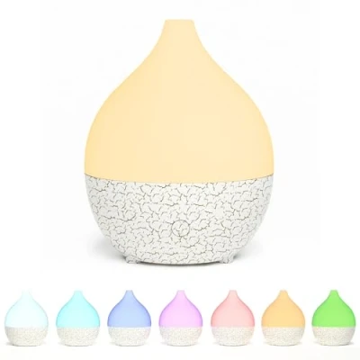 Afbeelding van SALKING Aromadiffuser, 100 ml, kleine ultrasone aromatherapie diffuser voor etherische oliën, met automatische uitschakelfunctie, warm wit licht, gebarsten patroon, de