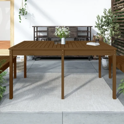 Afbeelding van Tuintafel 159,5x82,5x76 cm massief grenenhout honingbruin