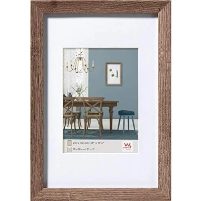 Afbeelding van walther design fotolijst walnoot 13 x 18 cm met passe partout, houten lijst Fiorito EF318N