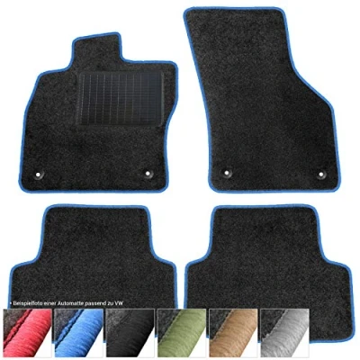 Afbeelding van moto MOLTICO Set van 4 zwarte fluwelen automatten voor VW Passat B8 vanaf 2014 (blauw)