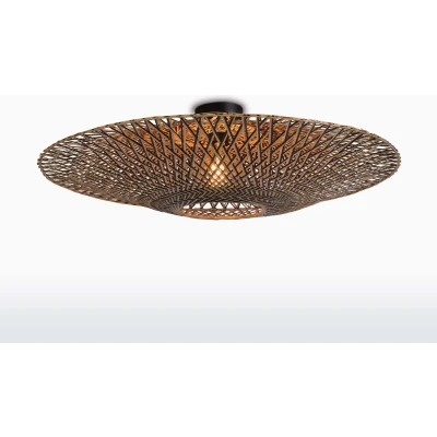 Afbeelding van GOOD&amp;MOJO Plafonniere Bali Bamboe Ø87cm Bruin