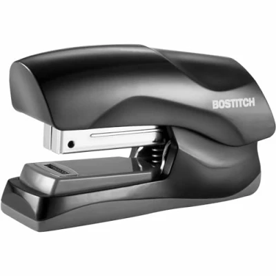 Afbeelding van Bostitch Office Robuuste nietmachine, capaciteit van 40 vellen, zonder vastlopen, halve band, past in de palm je hand, voor klaslokaal, kantoor of kantoor, zwart, nietmachine