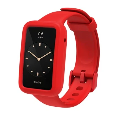 Afbeelding van Siliconen sportbandje met case Rood Xiaomi Smart band 7 Pro