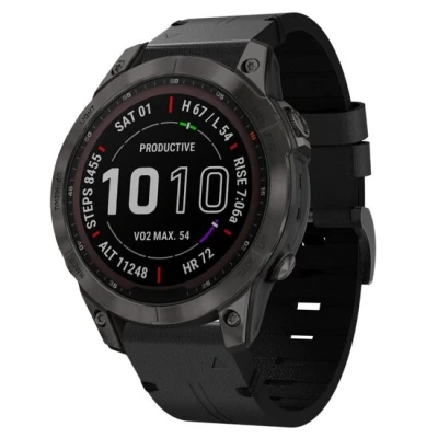 Afbeelding van Leren bandje Zwart Garmin Epix Gen 2 / MARQ Quatix 7/6/5