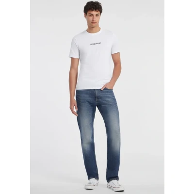 Afbeelding van Guess Jeans SLIM LOGO Embro Tshirt print, Heren, Maat: Small, Weiß