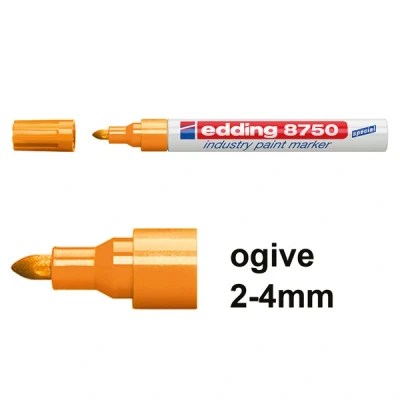 Image de Edding 8750 marqueur peinture spécial industrie (2 4 mm ogive) orange