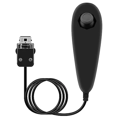 Image de OSTENT Manette Nunchuck à Base de Mouvement Compatible avec la Console Nintendo Wii Couleur Noir