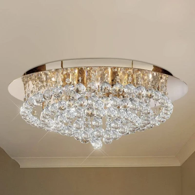 Afbeelding van Hanna plafondlamp, goud, kristallen bollen, Ø 55 cm