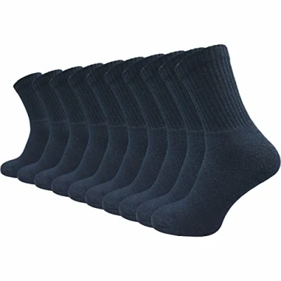 Afbeelding van GAWILO Werksokken voor dames en heren (10 paar), tennissokken met versterkte sponsvoet, hiel teen, sportsokken comfortabele tailleband, Blauw