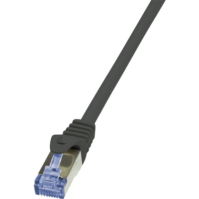 Afbeelding van LogiLink CQ3043S RJ45 Netwerkkabel, patchkabel CAT 6A S/FTP 1.50 m Zwart Vlambestendig, Snagless 1 stuk(s)