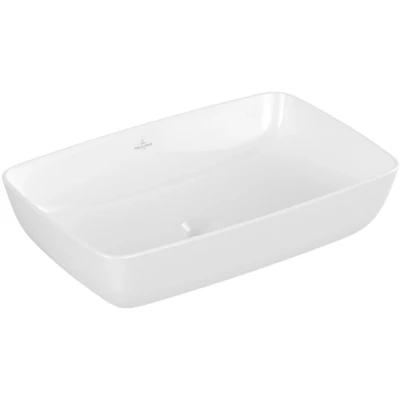 Afbeelding van Villeroy en Boch Artis opzetwastafel rechthoekig 58x38cm zonder overloop wit