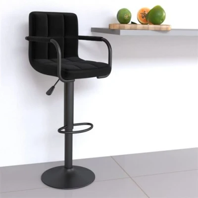 Image de vidaXL Tabouret de bar Noir Tissu334631