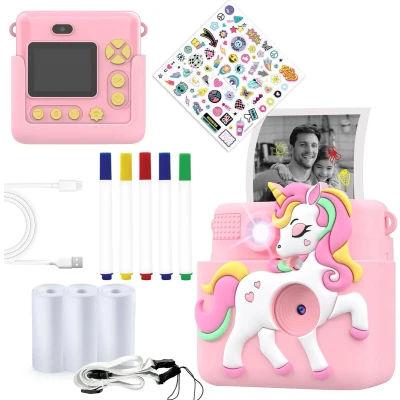 Afbeelding van Denver Kindercamera Full HD met Printer Selfie Camera 20MP Digitale Kinderen Foto Video Spelletjes KPC1363BU