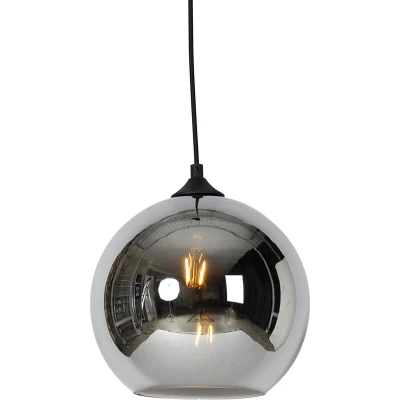 Afbeelding van QAZQA Art deco hanglamp zwart met smoke glas Wallace