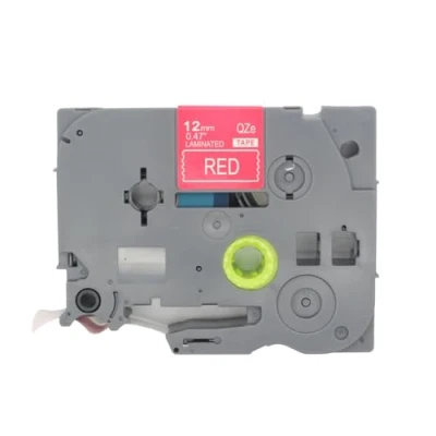 Afbeelding van BROVACS 1 set wit op rood gelamineerde labeltape compatibel met Brother P Touch TZ 435 TZe labelprinter 12 mm 1/2&quot; OPA4435