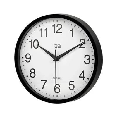 Afbeelding van Teesa TSA0037B Analoge Wandklok 25 cm Zwart