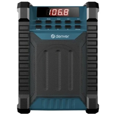 Afbeelding van Denver Bouwradio Bluetooth met Accu AUX FM USB C Spatwaterdicht WRB60