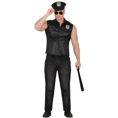 Afbeelding van Guirca Hoer &amp; Stripper Bunny Playboy Kostuum Sexy Politie Man Zwart Maat 48 50 Carnavalskleding Verkleedkleding