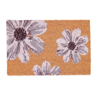 Afbeelding van deurmat kokos print bloemen 40 x 60 cm antislip weerbestendig binnen buiten