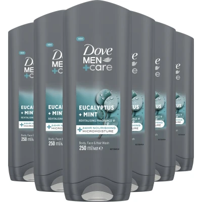 Afbeelding van 6x Dove Douchegel Men+ Care Eucalyptus + Mint 250 ml