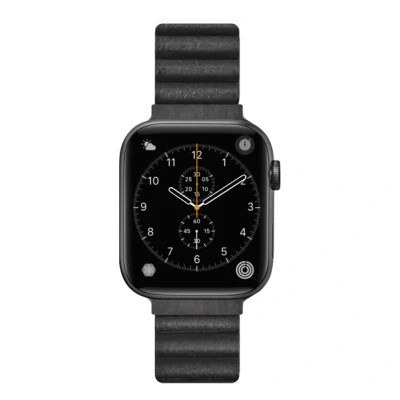 Afbeelding van LAUT Novi Leather Loop Apple Watch 38mm / 40mm 41mm midnight LAWSNLBK