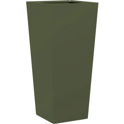 Afbeelding van vidaXL Plantenbak 35x35x75 cm staal olijfgroen