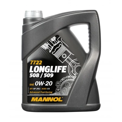 Afbeelding van Mannol Longlife 508/509 0W 20 5L Motorolie MN7722 5 VOLKSWAGEN: Golf 7, Polo V Hatchback, 7 Variant, AUDI: A3 Sportback, A5 B9 Sportback