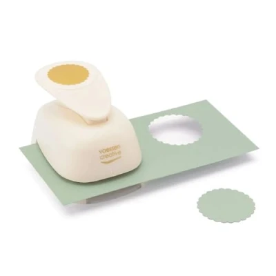 Afbeelding van Vaessen Creative 21437 074 perforator met cirkel en schelppatroon, 5 cm, 1 stuk, tot 160 g/m²