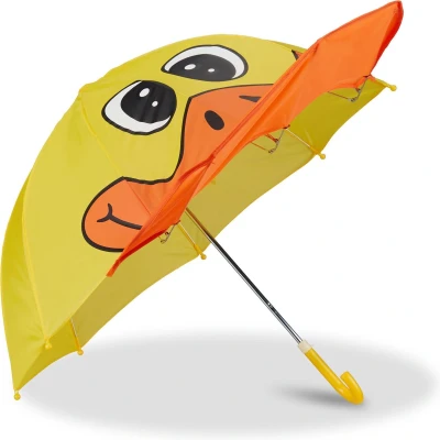 Afbeelding van Relaxdays paraplu kind dieren kinderparaplu meisje en jongen regenscherm kids Eend