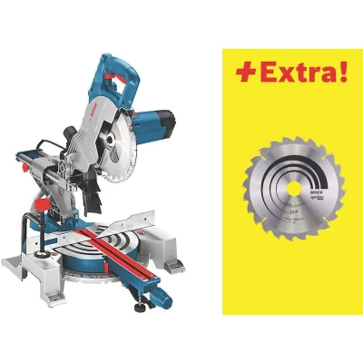 Afbeelding van Bosch Blauw GCM 80 SJ afkortzaag 216mm 1400w met 2 cirkelzaagbladen 0601B19001