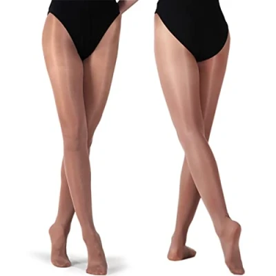 Afbeelding van DANCEYOU Panty voor dames en meisjes, glanzend, dansen, ondoorzichtig, met voeten, 70 Den, Donkerbruin