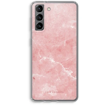 Afbeelding van Case Company® hoesje geschikt voor Samsung Galaxy S21 Roze marmer Soft Cover Telefoonhoesje Bescherming aan alle Kanten en Schermrand