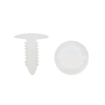 Afbeelding van sourcing map Universele autodeur past schild klinknagel bekleding clip 7mm wit 50 stuks