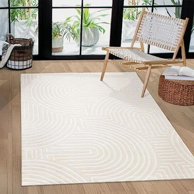 Afbeelding van Paco Home Vloerkleed Woonkamer Laagpolig Eenkleurig Patroon Scandinavisch Geometrisch 120x170 cm