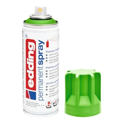 Afbeelding van edding 5200 spray permanent vert jaune mat 200 ml peinture acrylique pour peindre ou décorer verre, métal, bois, céramique, plastique, toile en aérosol
