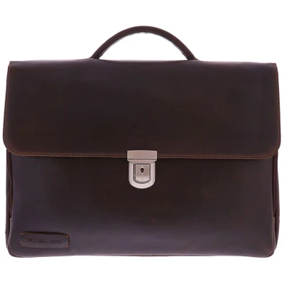 Afbeelding van Plevier Vintage Oxford Laptoptas 3 vaks 15.6&quot; donkerbruin